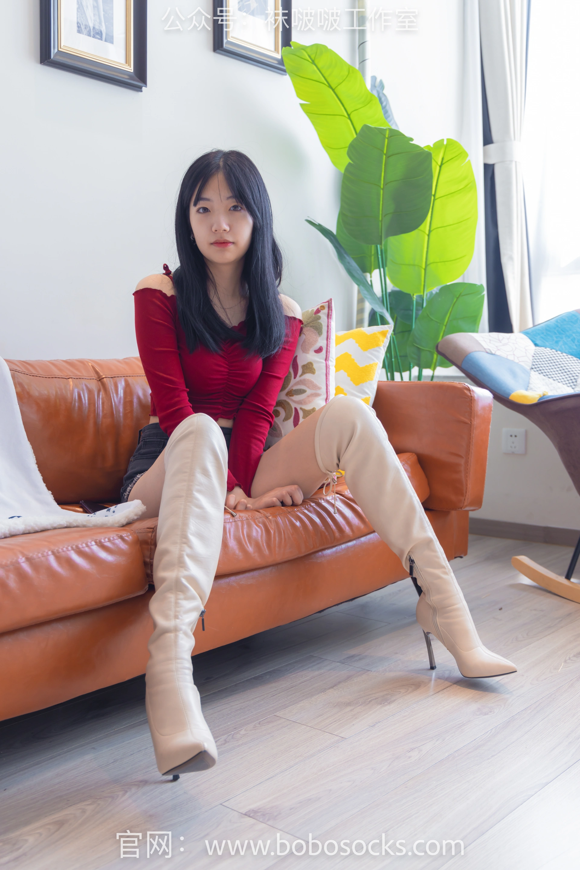 [BoBoSocks袜啵啵]NO.120 小甜豆-高跟长靴、白棉袜、裸足 1